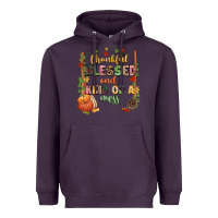 Plum Thankful blessed and kind of a mess Heavyweight Hoodie - NancyCooperArtShop