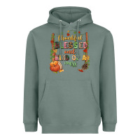 Sage Thankful blessed and kind of a mess Heavyweight Hoodie - NancyCooperArtShop
