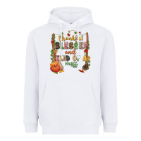 White Thankful blessed and kind of a mess Heavyweight Hoodie - NancyCooperArtShop