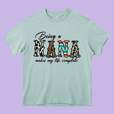 Being Nana Makes My Life Complate Heavy Core Tee Designed By Cowhidedigitalart