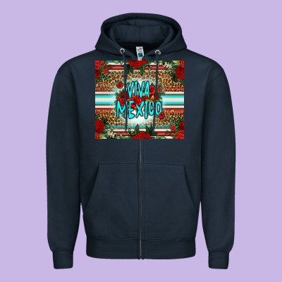 Viva Mexico Long Live Mexico Zipper Hoodie Designed By Jasminsmagicworld
