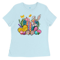 Baby Blue Easter Heart Easter Day Ladies Tee - Neo Western
