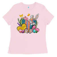 Bubblegum Pink Easter Heart Easter Day Ladies Tee - Neo Western