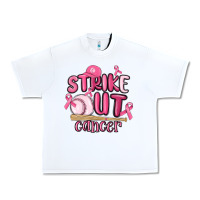 White strike out cancer baseball Urban Heavy Tee - MaliasSmallBusiness