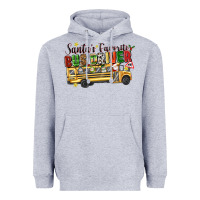 Heather Grey santas favorite bus driver Heavyweight Hoodie - texasbilliewilder