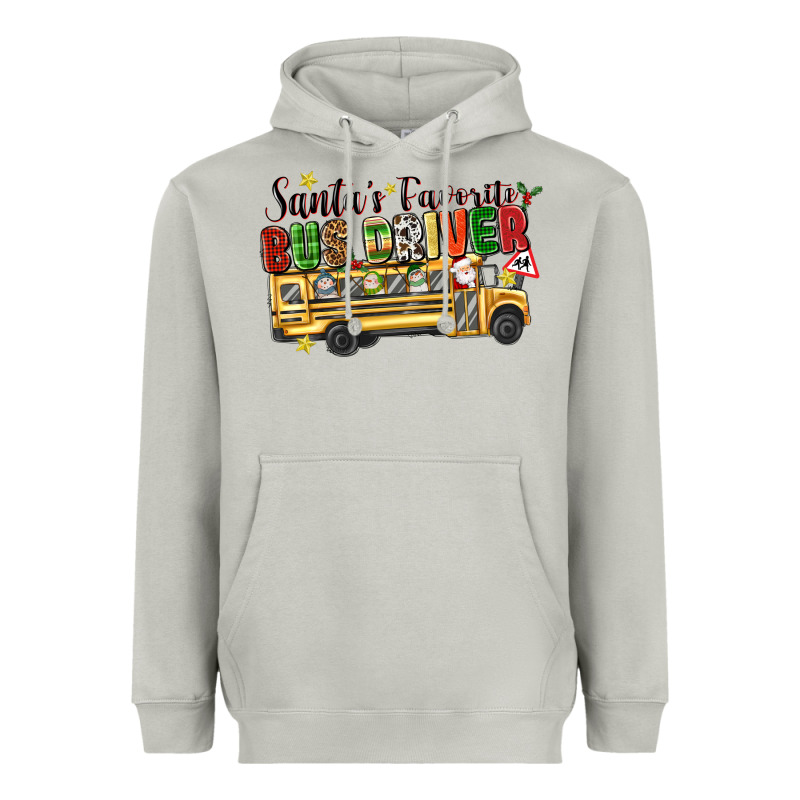 Santas Favorite Bus Driver Heavyweight Hoodie by texasbilliewilder | Teevron