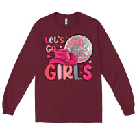 Burgundy let s go girls Long Sleeve Tee - MaliasSmallBusiness