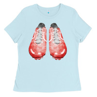 Baby Blue red cleats fa element 3 Ladies Tee - FaDigitalArtStudio