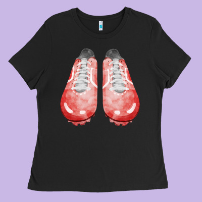 Red Cleats Fa Element 3 Ladies Tee Designed By Fadigitalartstudio