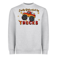 Heather Grey easily distracted by trucks Heavyweight Sweatshirt - MaliasSmallBusiness