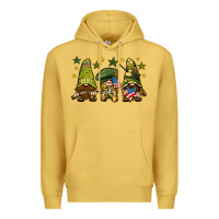 Antique Gold Army Gnomes 4th of july Premium Hoodie - HowdyJamesFarm