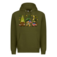 Army Green Army Gnomes 4th of july Premium Hoodie - HowdyJamesFarm