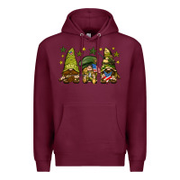 Burgundy Army Gnomes 4th of july Premium Hoodie - HowdyJamesFarm