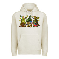 Oatmeal Heather Army Gnomes 4th of july Premium Hoodie - HowdyJamesFarm
