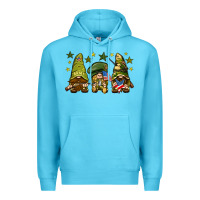 Ocean Blue Army Gnomes 4th of july Premium Hoodie - HowdyJamesFarm