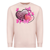 Pale Pink Cancer hearts Cancer Awaneress Premium Sweatshirt - HowdyJamesFarm