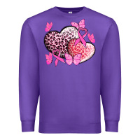 Purple Cancer hearts Cancer Awaneress Premium Sweatshirt - HowdyJamesFarm