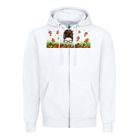 White christmas mama messy bun Zipper Hoodie - Jasminsmagicworld