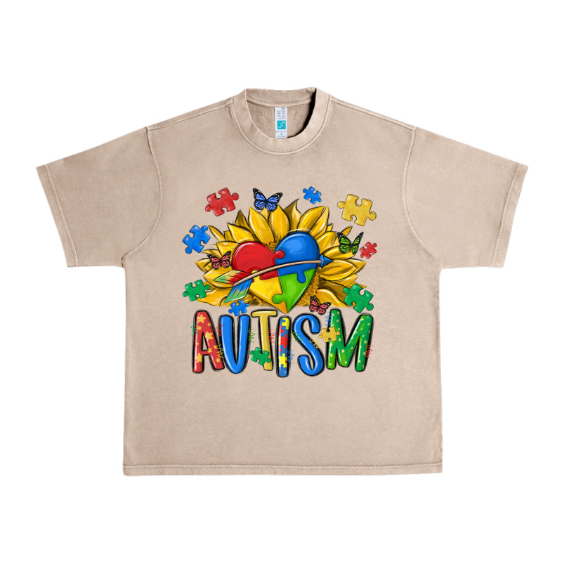 Austism Sunflower Urban Heavy Tee by MaliasSmallBusiness | Teevron