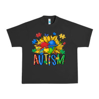 Pigment Black austism sunflower Urban Heavy Tee - MaliasSmallBusiness