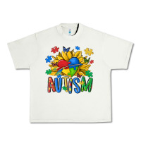 Pistachio austism sunflower Urban Heavy Tee - MaliasSmallBusiness