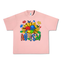 Salmon austism sunflower Urban Heavy Tee - MaliasSmallBusiness