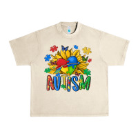 Sandshell austism sunflower Urban Heavy Tee - MaliasSmallBusiness