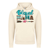 Vintage Artic blessed mama serape cowhide turquoise Vintage Hoodie - Jasminsmagicworld