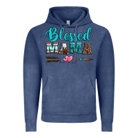 Vintage Denim blessed mama serape cowhide turquoise Vintage Hoodie - Jasminsmagicworld