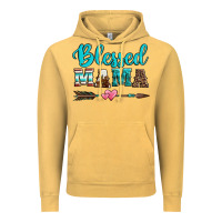 Blessed Mama Serape Cowhide Turquoise Vintage Hoodie | Teevron