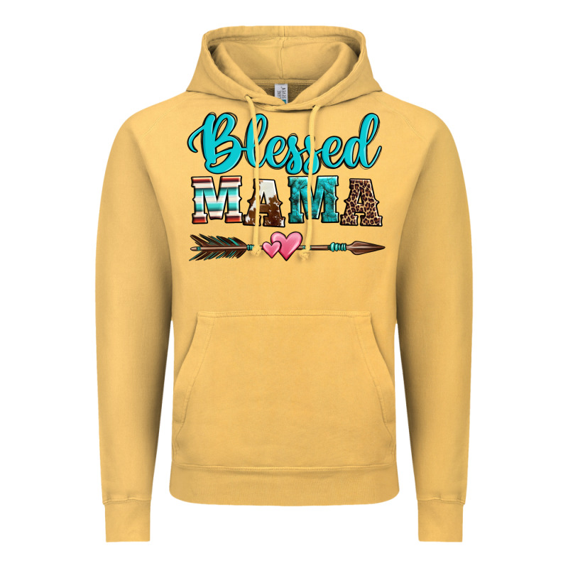 Blessed Mama Serape Cowhide Turquoise Vintage Hoodie by Jasminsmagicworld | Teevron