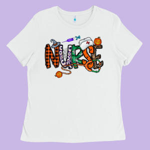 Nurse Halloween Ladies Tee Designed By Cowhidedigitalart