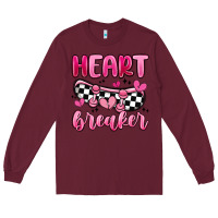Burgundy heart breaker Long Sleeve Tee - MaliasSmallBusiness