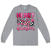 Heather Grey heart breaker Long Sleeve Tee - MaliasSmallBusiness