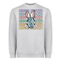 Heather Grey happy easter Heavyweight Sweatshirt - MaliasSmallBusiness