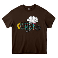 Chocolate Brown chef Heavy Core Tee - CowhideDigitalArt