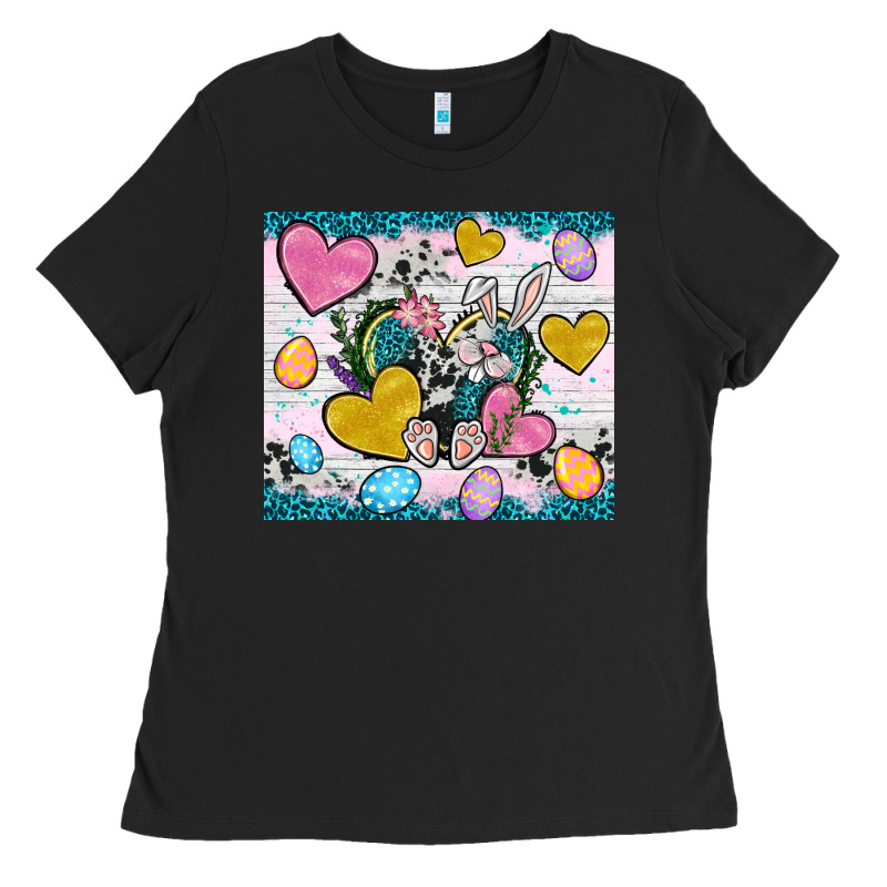 Easter Hearts Cowhide Tumbler Easter Day Ladies Tee by Neo Western | Teevron