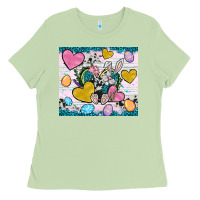 Matcha Easter hearts Cowhide tumbler Easter Day Ladies Tee - Neo Western