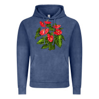 Vintage Denim anthurium Vintage Hoodie - LillyAllenDesigns
