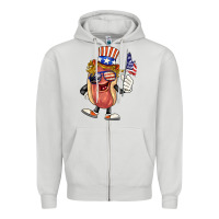 Dove Grey 4th of july hot dog Zipper Hoodie - BarkalooDesign