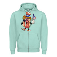 Seafoam 4th of july hot dog Zipper Hoodie - BarkalooDesign