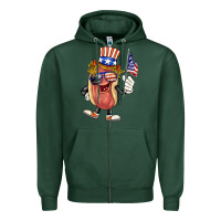 Sports Green 4th of july hot dog Zipper Hoodie - BarkalooDesign
