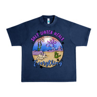 Navy salt water heals everything Urban Heavy Tee - MaliasSmallBusiness