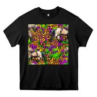 Black mardi gras leopard horse seamless pattern Heavy Core Tee - FaDigitalArtStudio