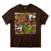 Chocolate Brown mardi gras leopard horse seamless pattern Heavy Core Tee - FaDigitalArtStudio