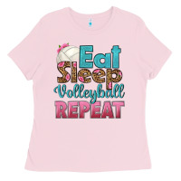 Eat Sleep Volleyball Repeat Ladies Tee | Teevron