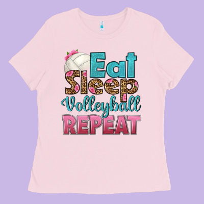 Eat Sleep Volleyball Repeat Ladies Tee Designed By Hra Design Shop