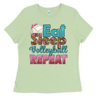Matcha eat sleep volleyball repeat Ladies Tee - HRA Design Shop