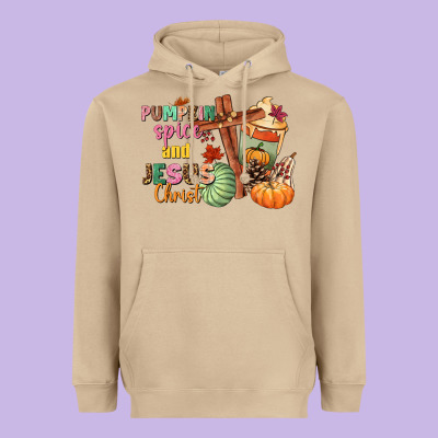 Pumpkin Spice And Jesus Christ Heavyweight Hoodie Designed By Nancycooperartshop