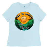 Baby Blue life is better at the river Ladies Tee - JahusDesignShop